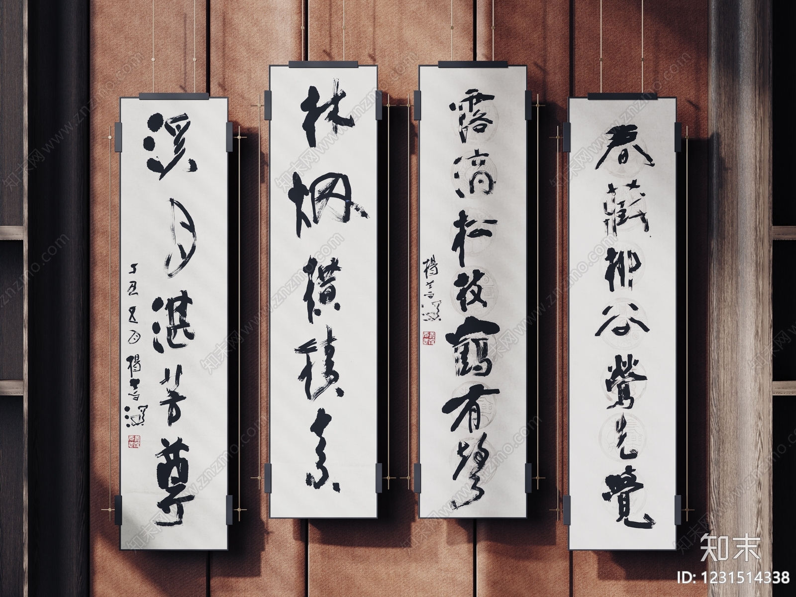 新中式字画3D模型下载【ID:1231514338】