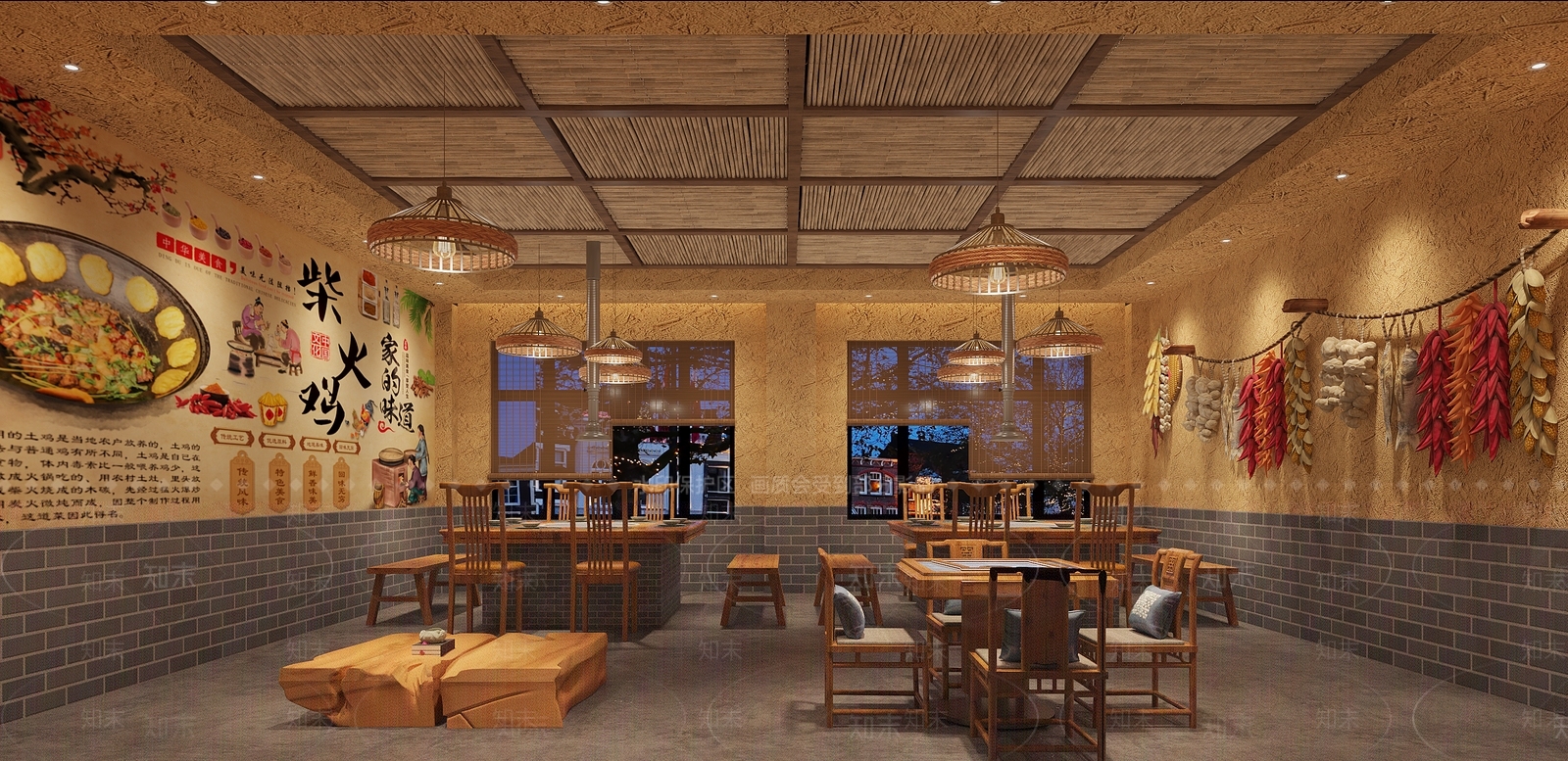 新中式火锅店3D模型下载【ID:1231515189】