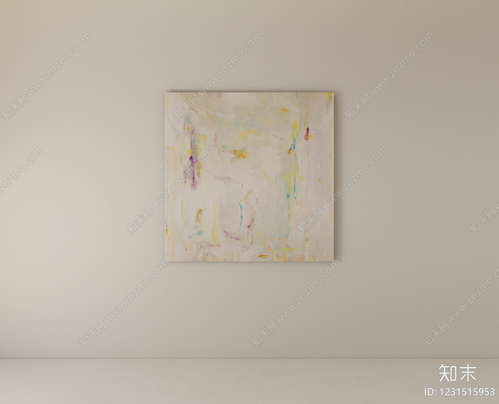 奶油风抽象画SU模型下载【ID:1231515953】