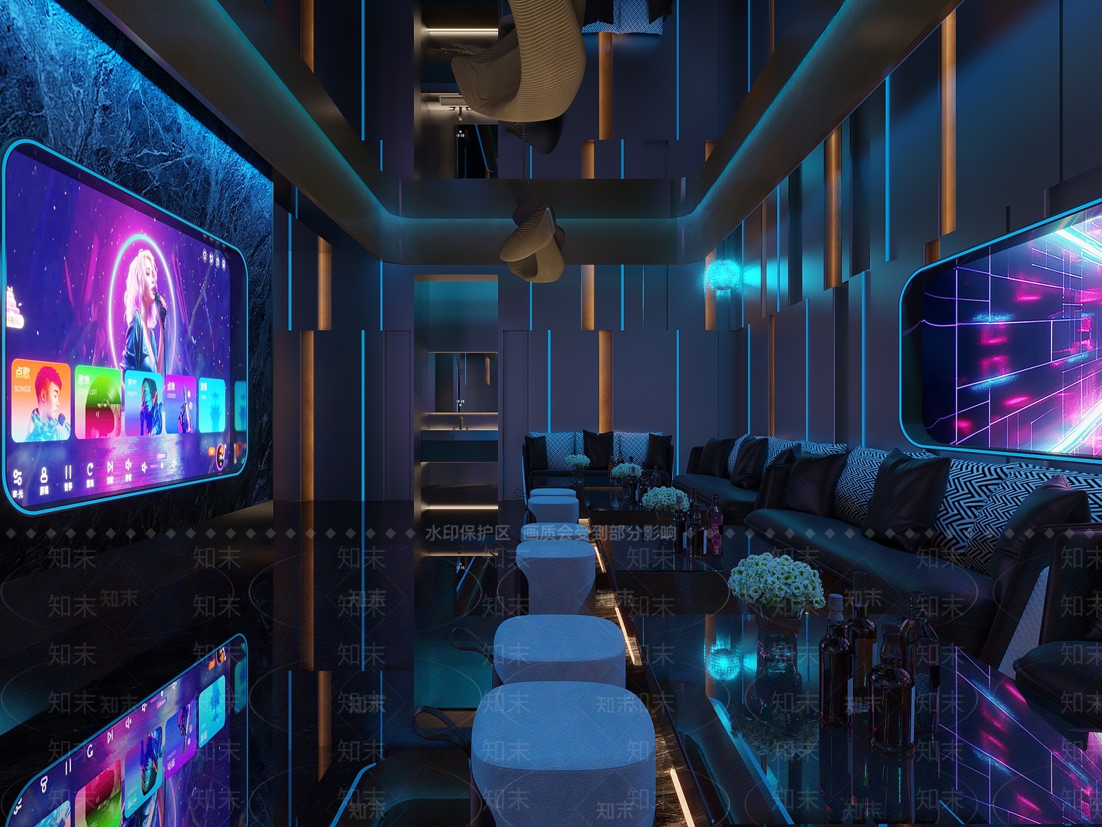 赛博朋克风KTV3D模型下载【ID:1231516237】