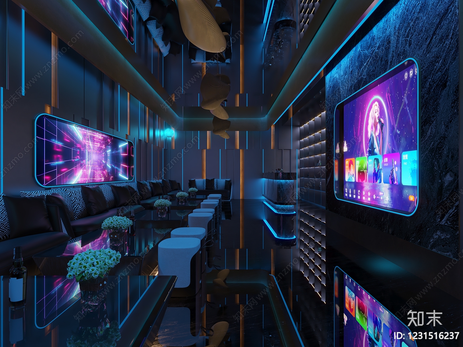 赛博朋克风KTV3D模型下载【ID:1231516237】