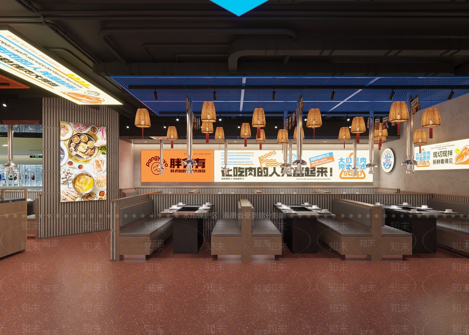现代烤肉店3D模型下载【ID:1231516328】