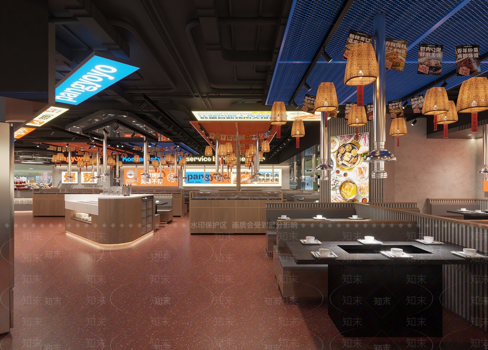 现代烤肉店3D模型下载【ID:1231516328】