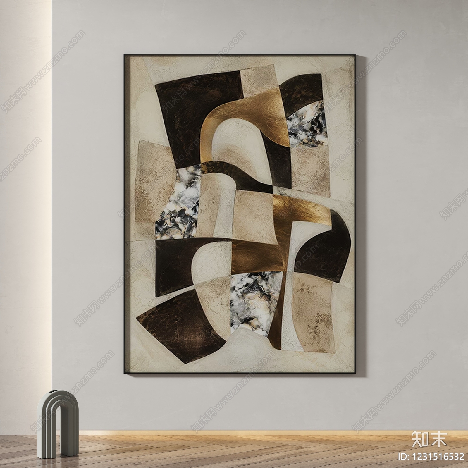 轻奢抽象挂画3D模型下载【ID:1231516532】