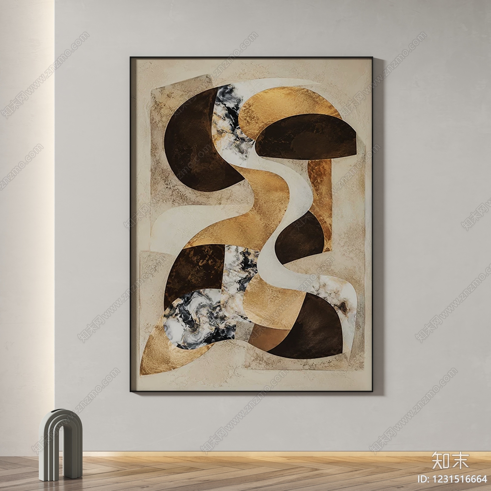 侘寂抽象挂画3D模型下载【ID:1231516664】