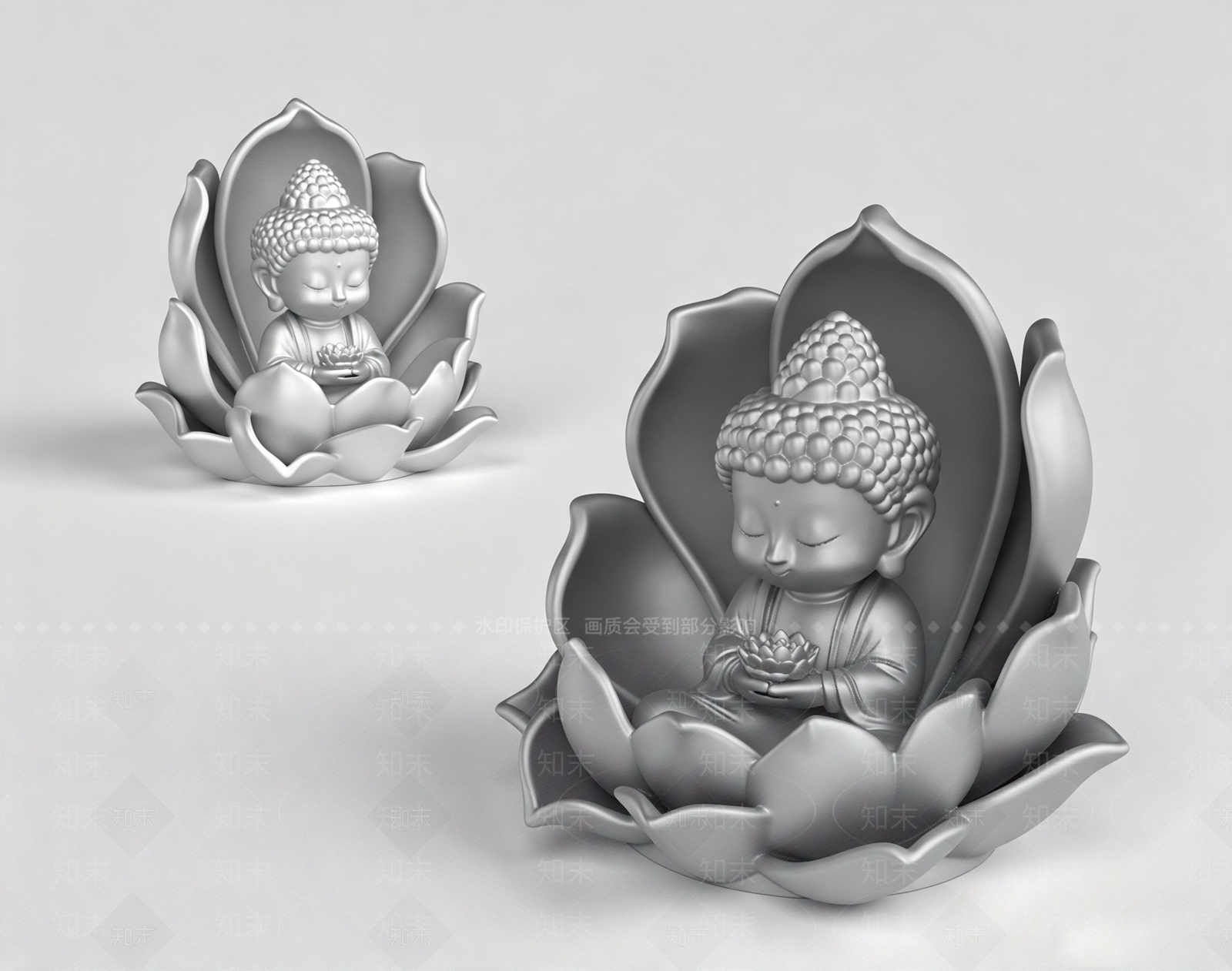 禅意雕塑摆件3D模型下载【ID:1231519860】