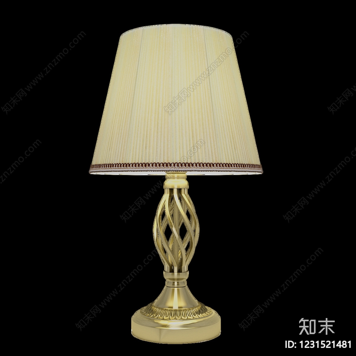 欧式台灯3D模型下载【ID:1231521481】