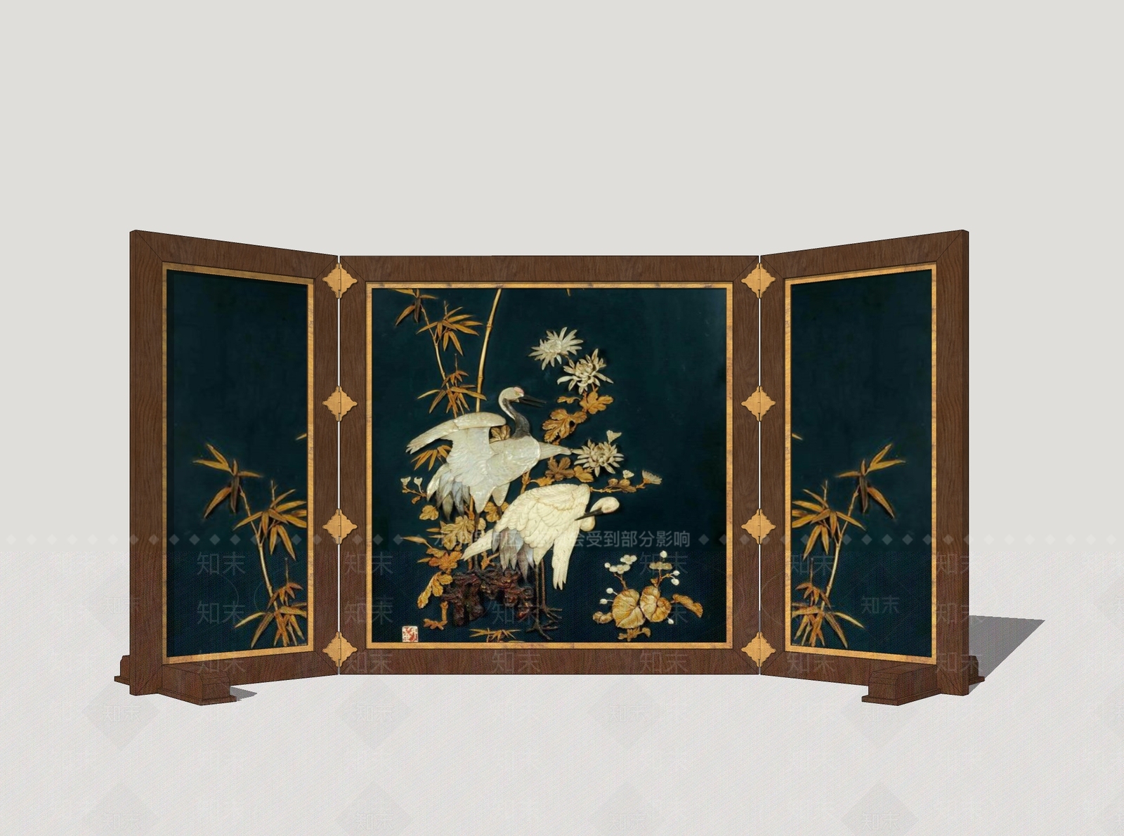 中式屏风SU模型下载【ID:1231521969】