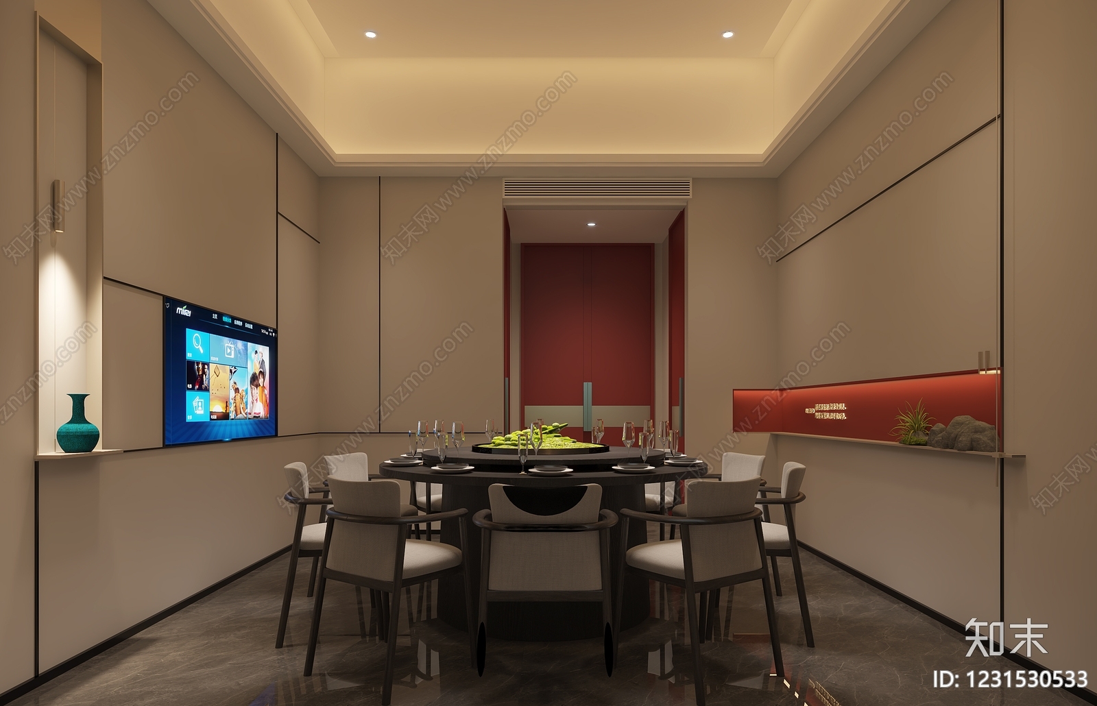 新中式包厢3D模型下载【ID:1231530533】