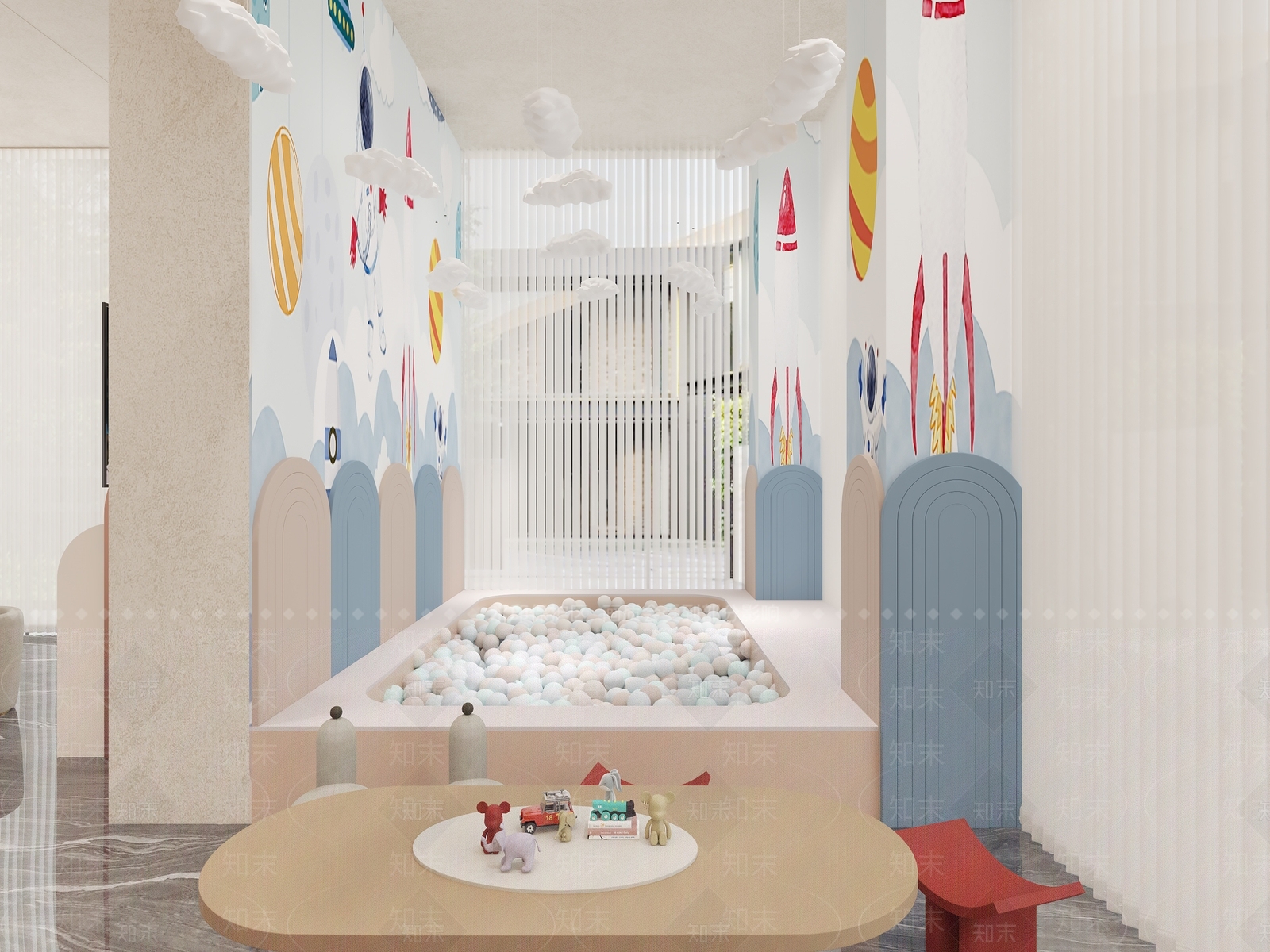 奶油风售楼处3D模型下载【ID:1231532430】
