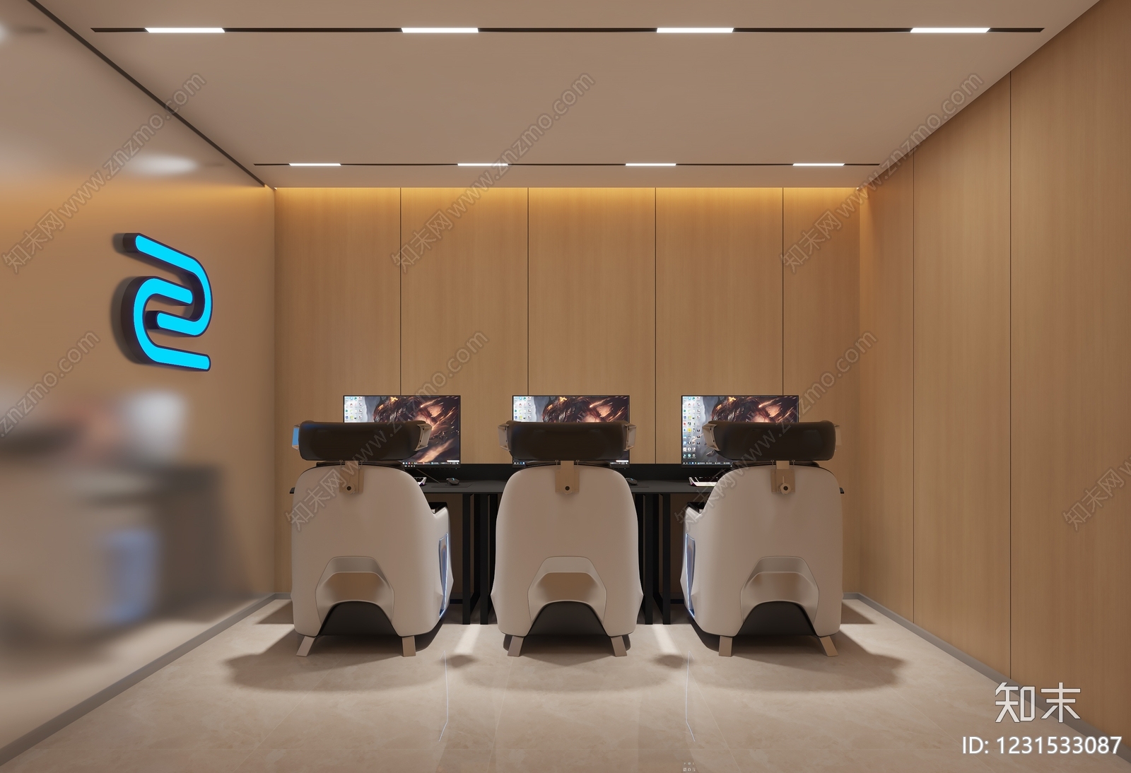 现代简约网吧网咖3D模型下载【ID:1231533087】