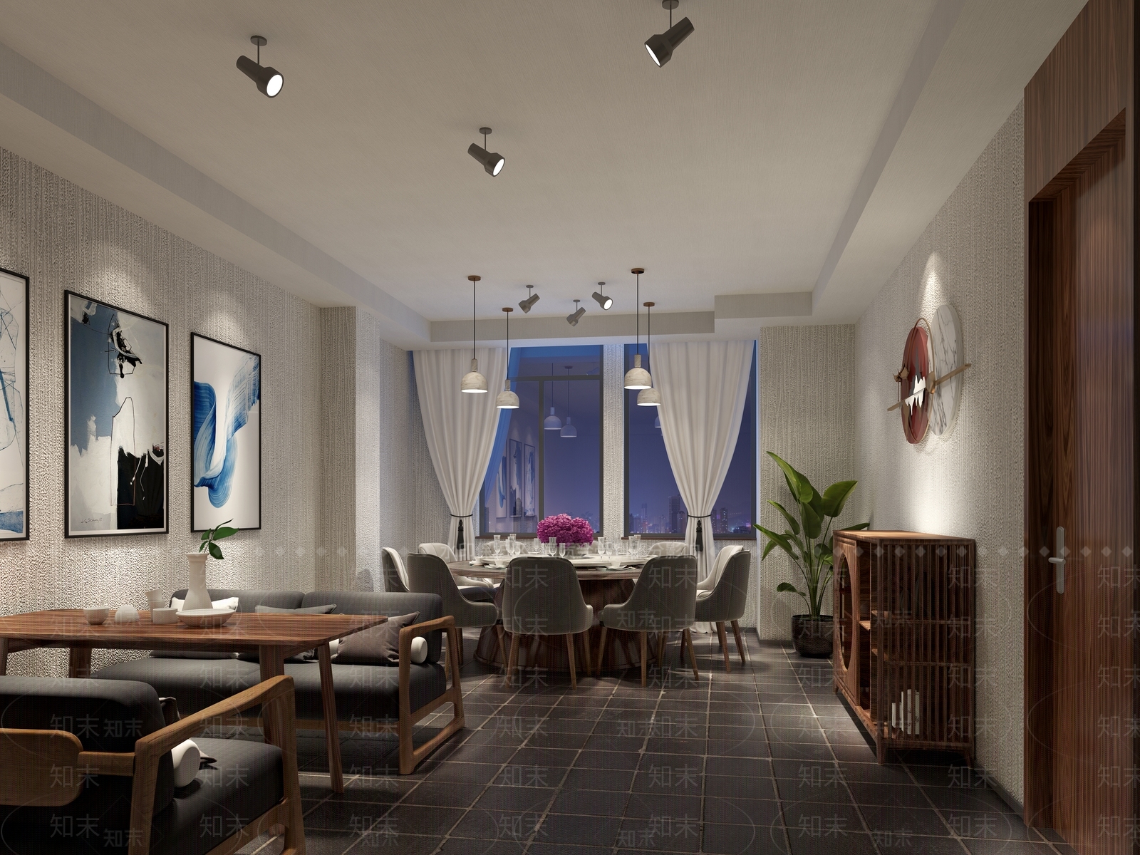新中式包厢3D模型下载【ID:1231536406】