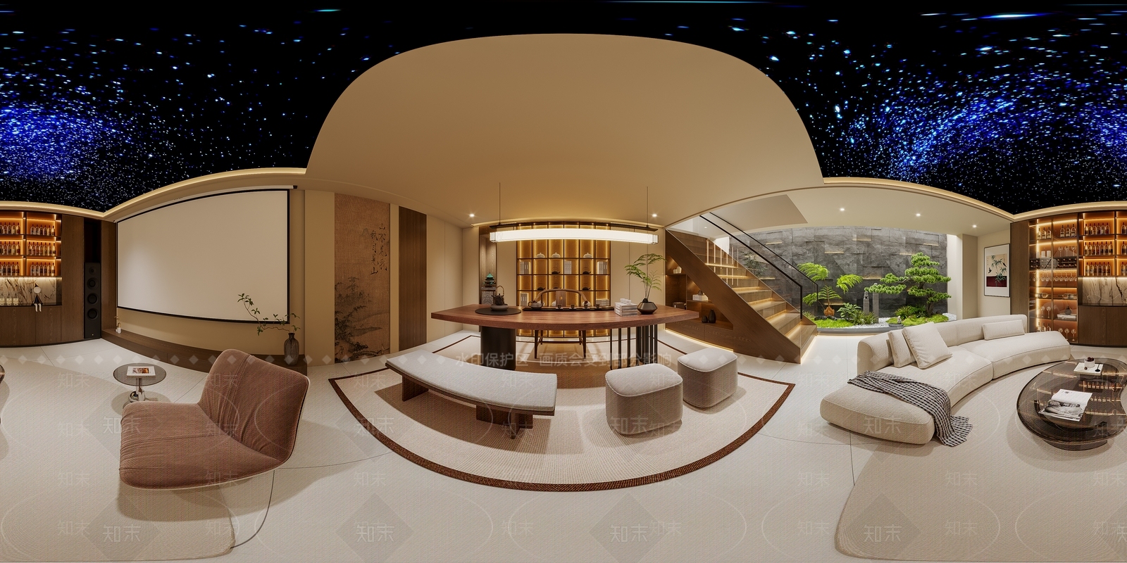 新中式影音室3D模型下载【ID:1231538873】