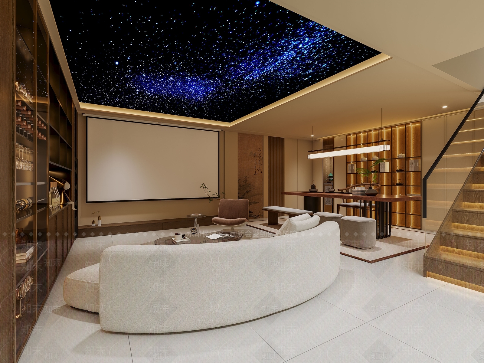 新中式影音室3D模型下载【ID:1231538873】