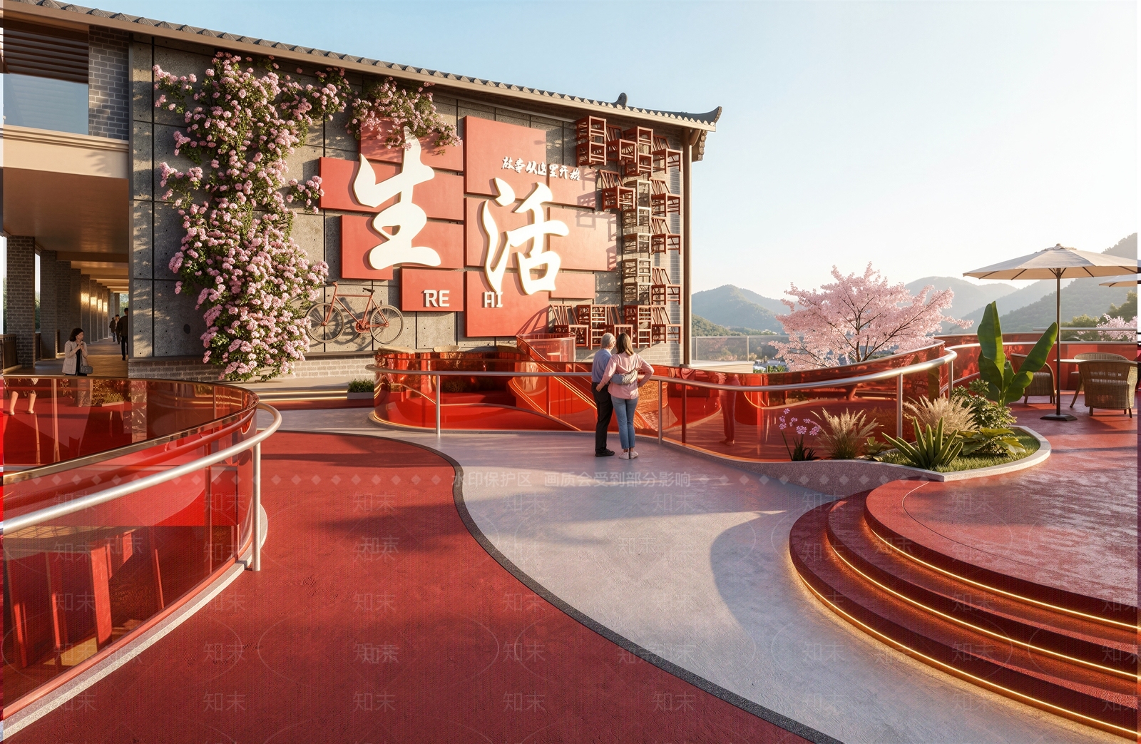 新中式景观商业景观3D模型下载【ID:1231541285】
