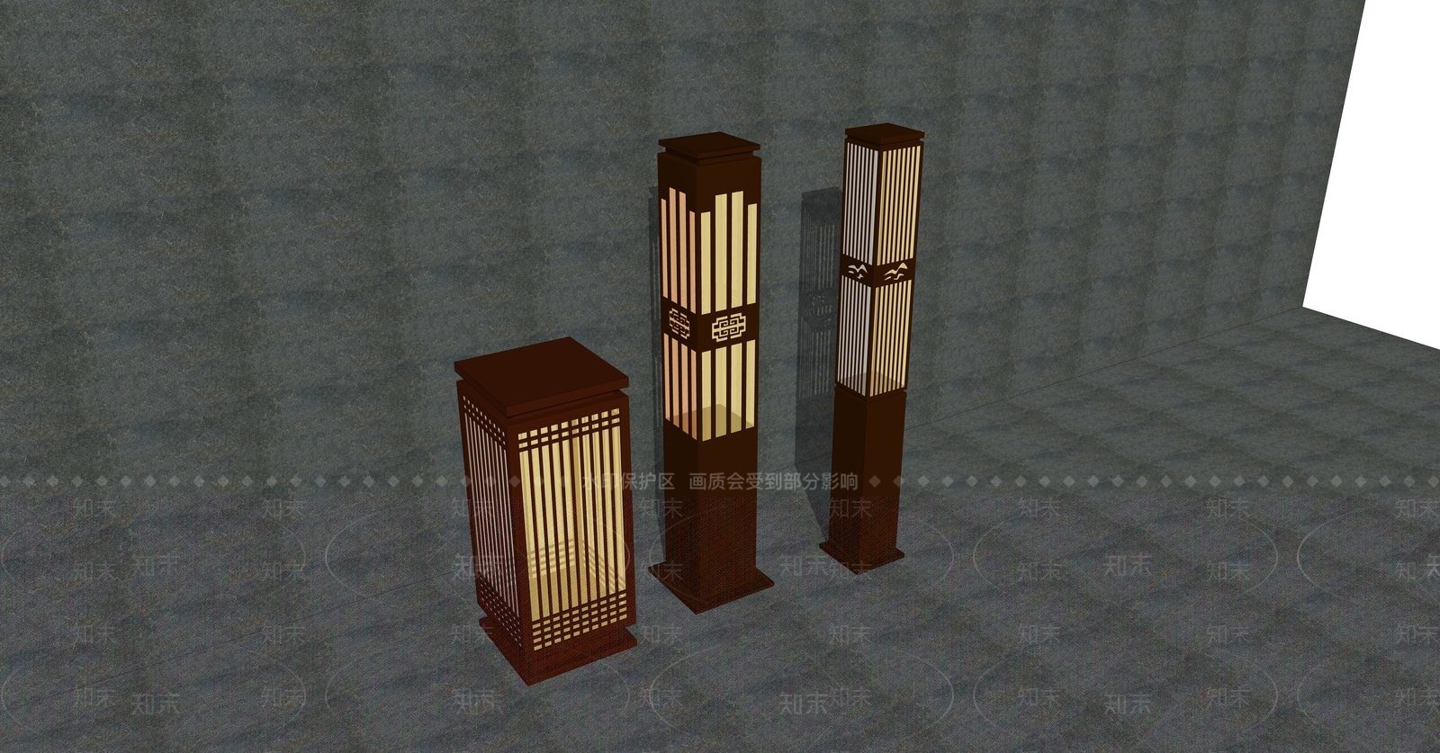 新中式景观灯SU模型下载【ID:1231543666】