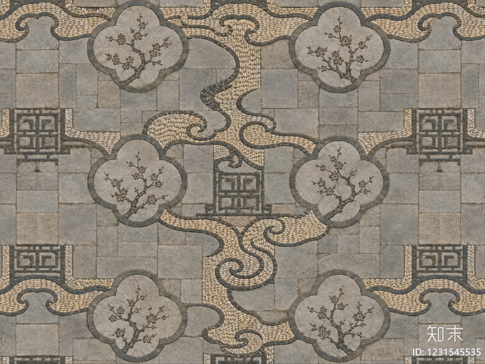中式地板SU模型下载【ID:1231545535】