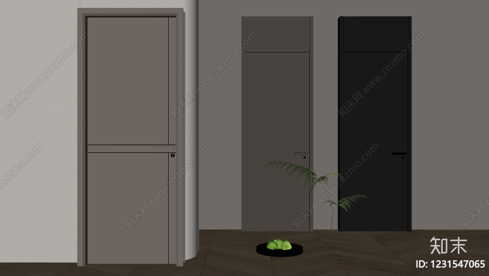 意式极简单开门SU模型下载【ID:1231547065】