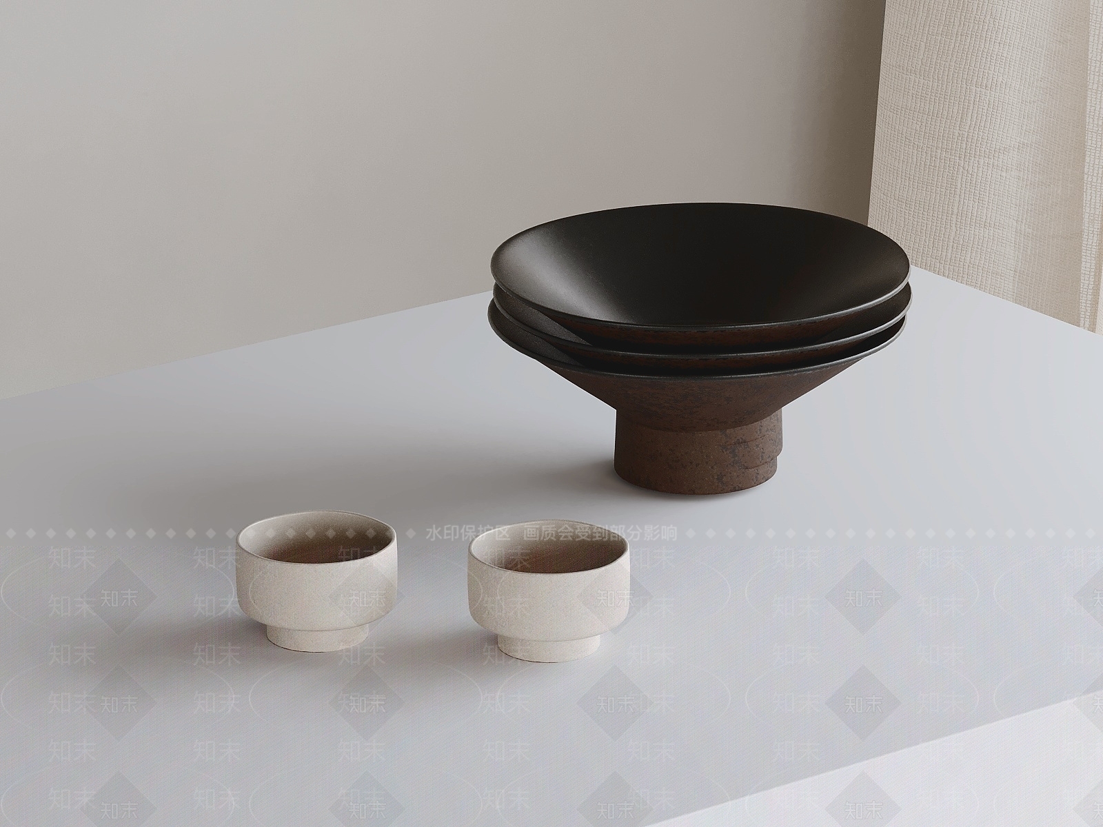 侘寂茶具3D模型下载【ID:1231547698】
