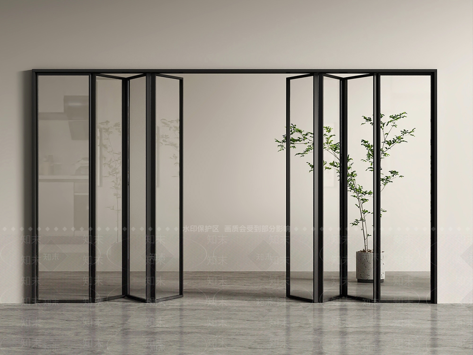极简折叠门3D模型下载【ID:1231548087】