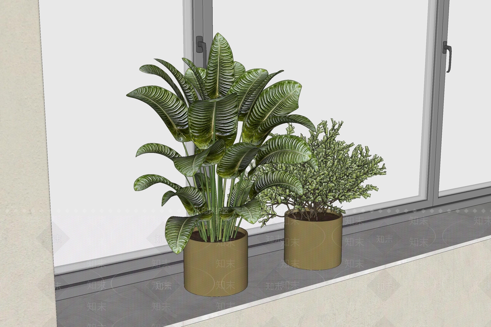 现代简约盆栽SU模型下载【ID:1231548283】
