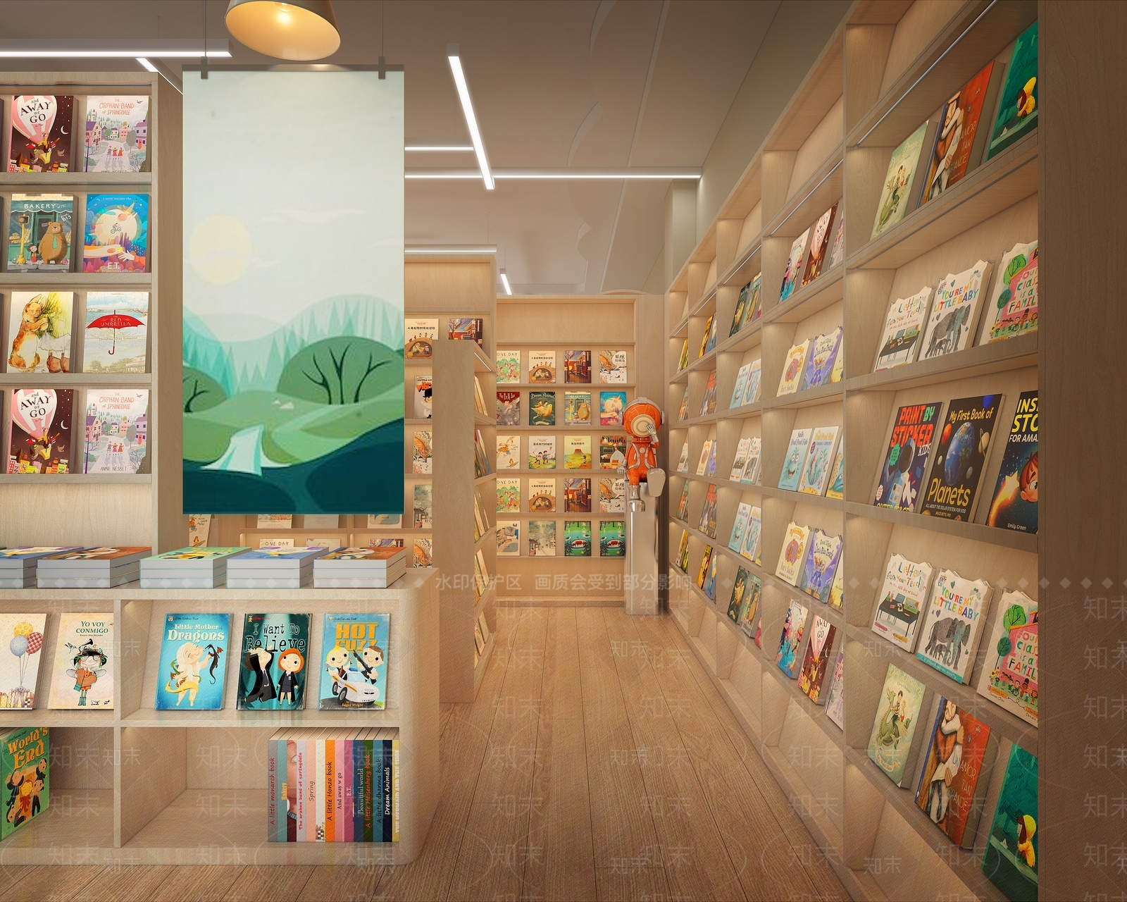 原木风书店3D模型下载【ID:1231549763】