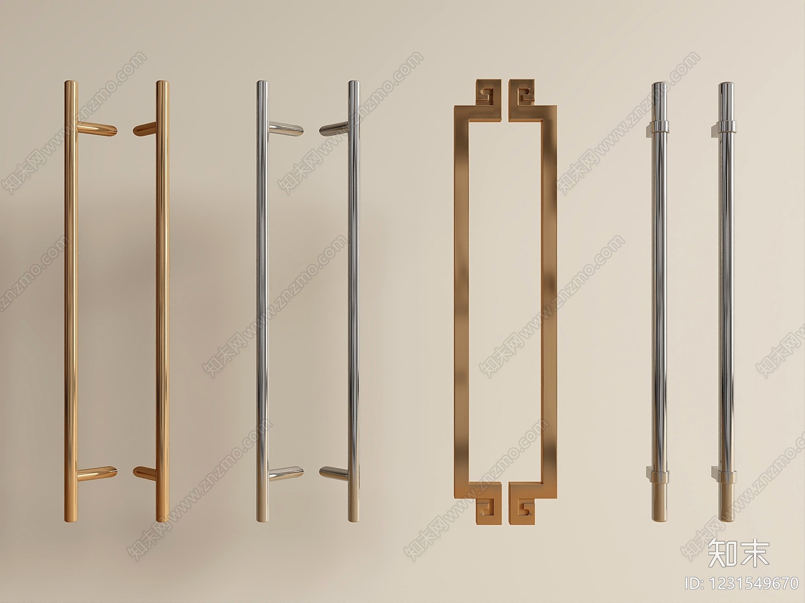 新中式拉手3D模型下载【ID:1231549670】