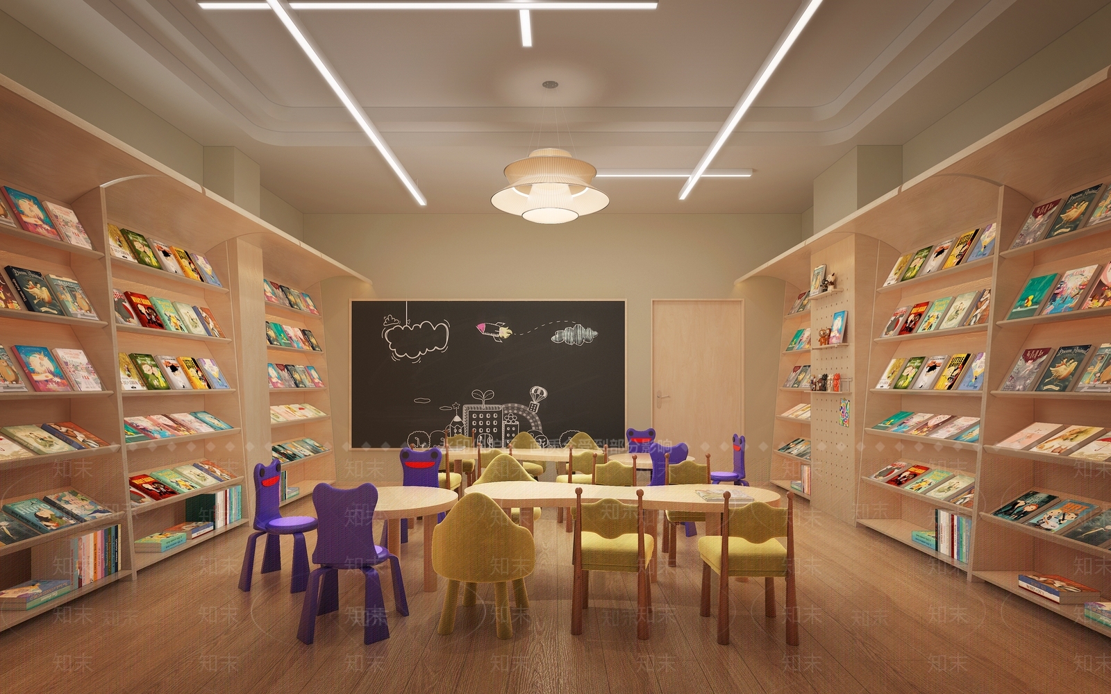 原木风书店3D模型下载【ID:1231549763】
