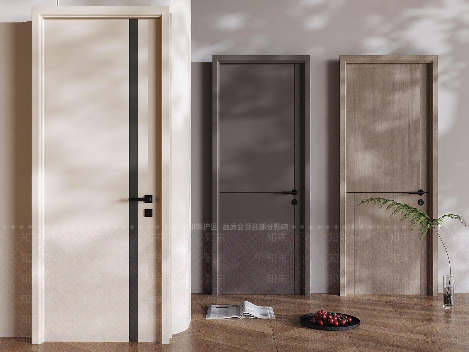 现代简约门组合3D模型下载【ID:1231549975】