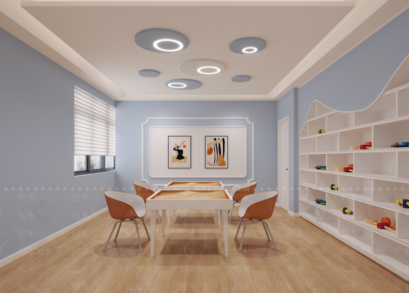现代简约活动室3D模型下载【ID:1231551349】