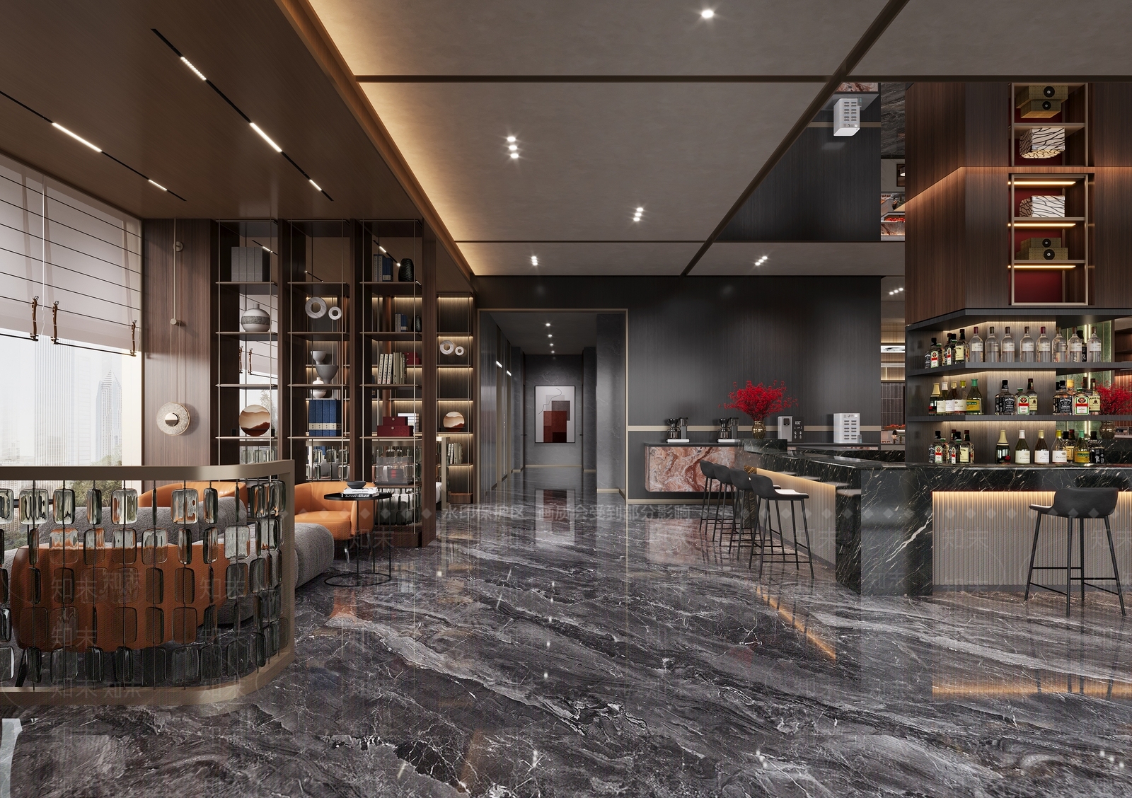 轻奢酒店餐厅3D模型下载【ID:1231552054】
