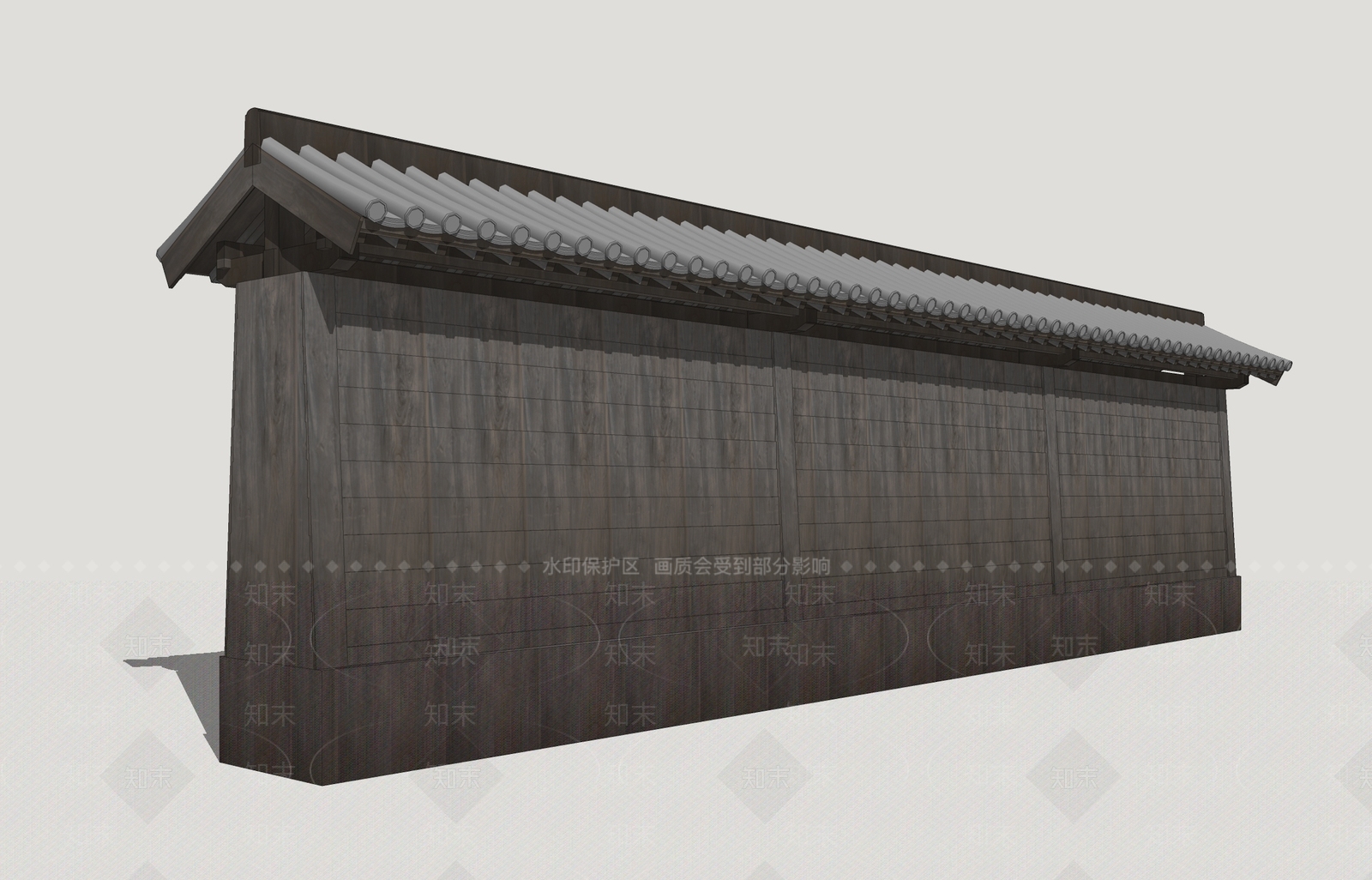 中式古建围栏护栏SU模型下载【ID:1231559298】