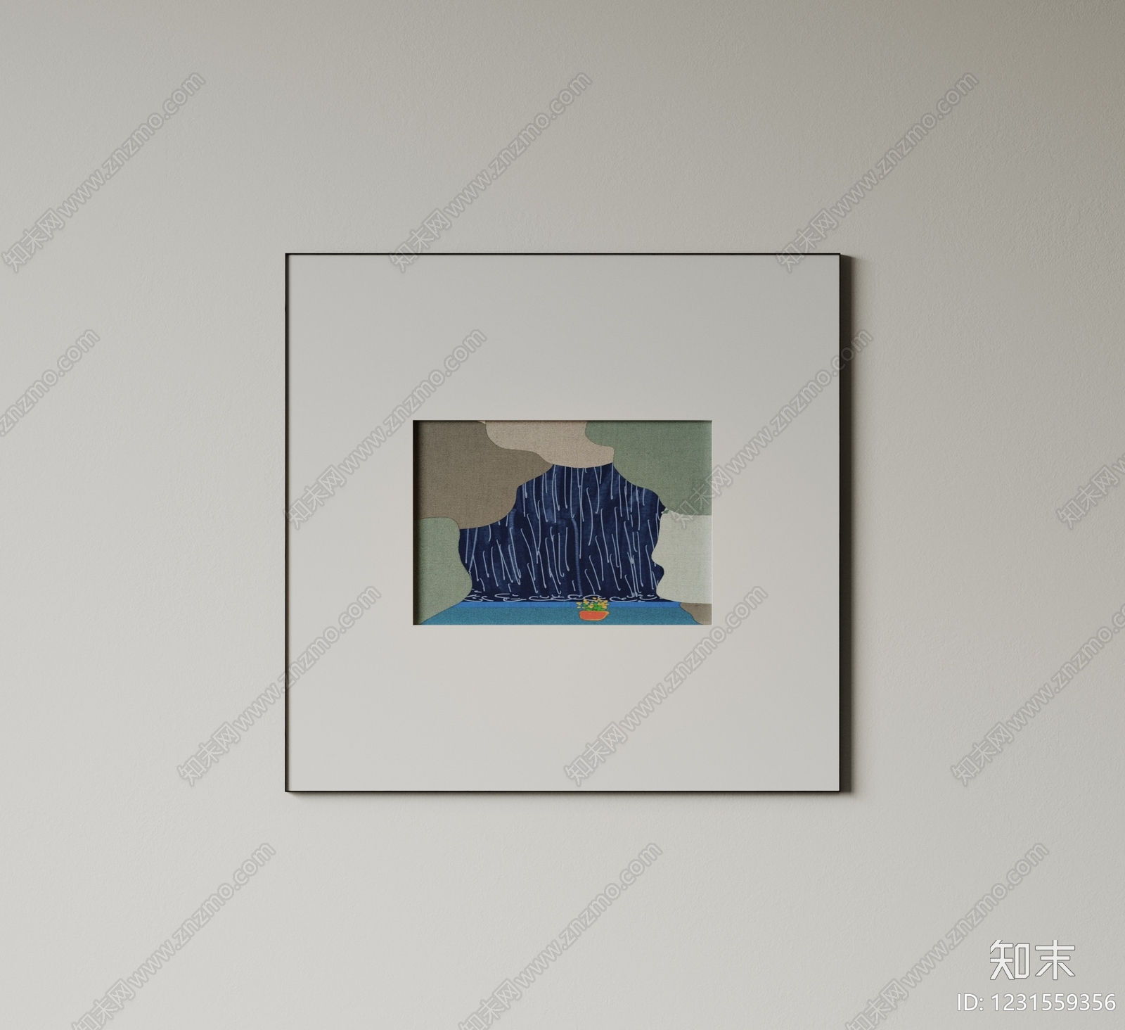 极简抽象挂画3D模型下载【ID:1231559356】