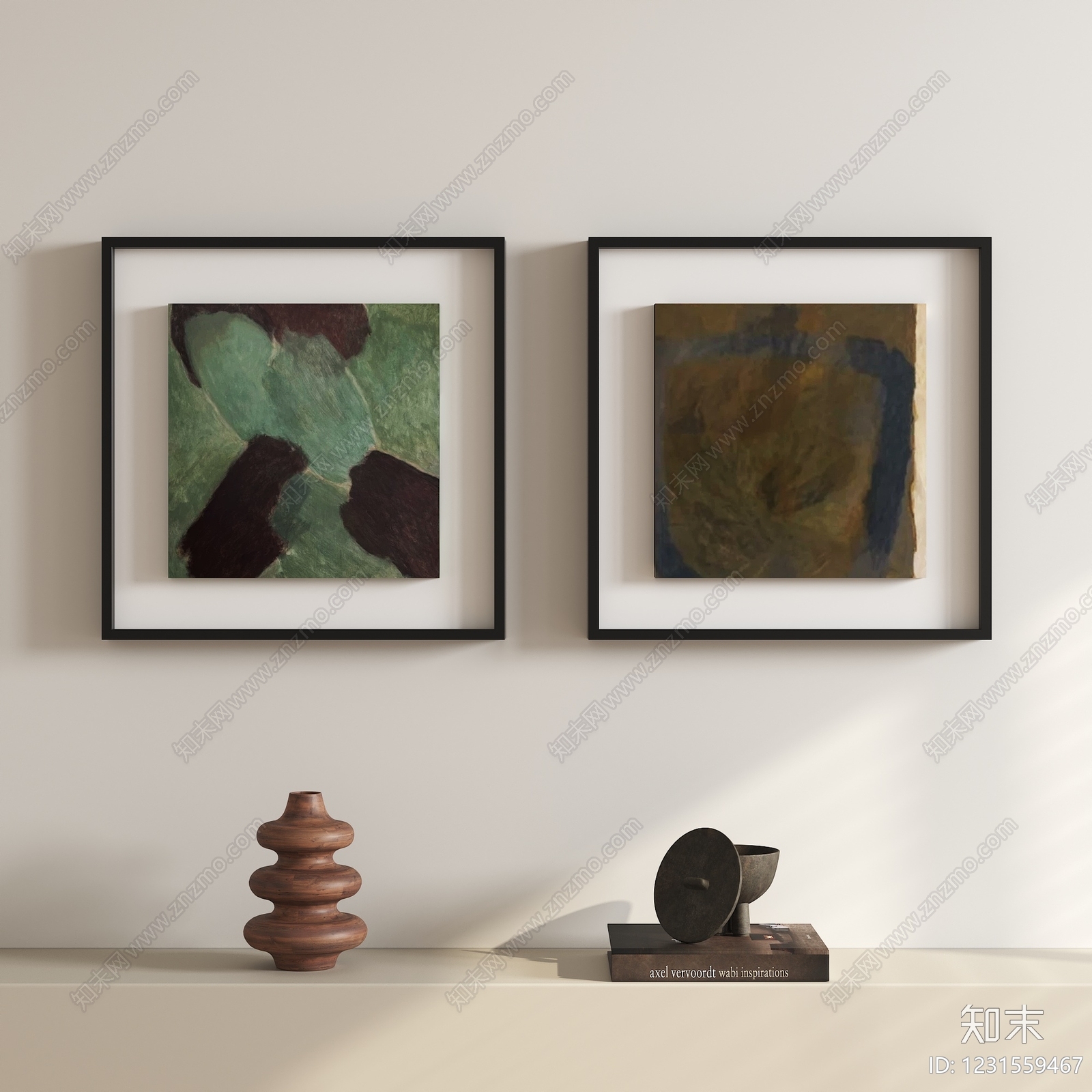 侘寂组合画3D模型下载【ID:1231559467】