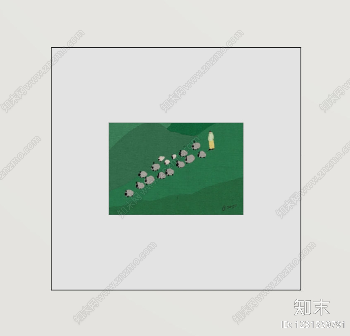 极简抽象画SU模型下载【ID:1231559791】