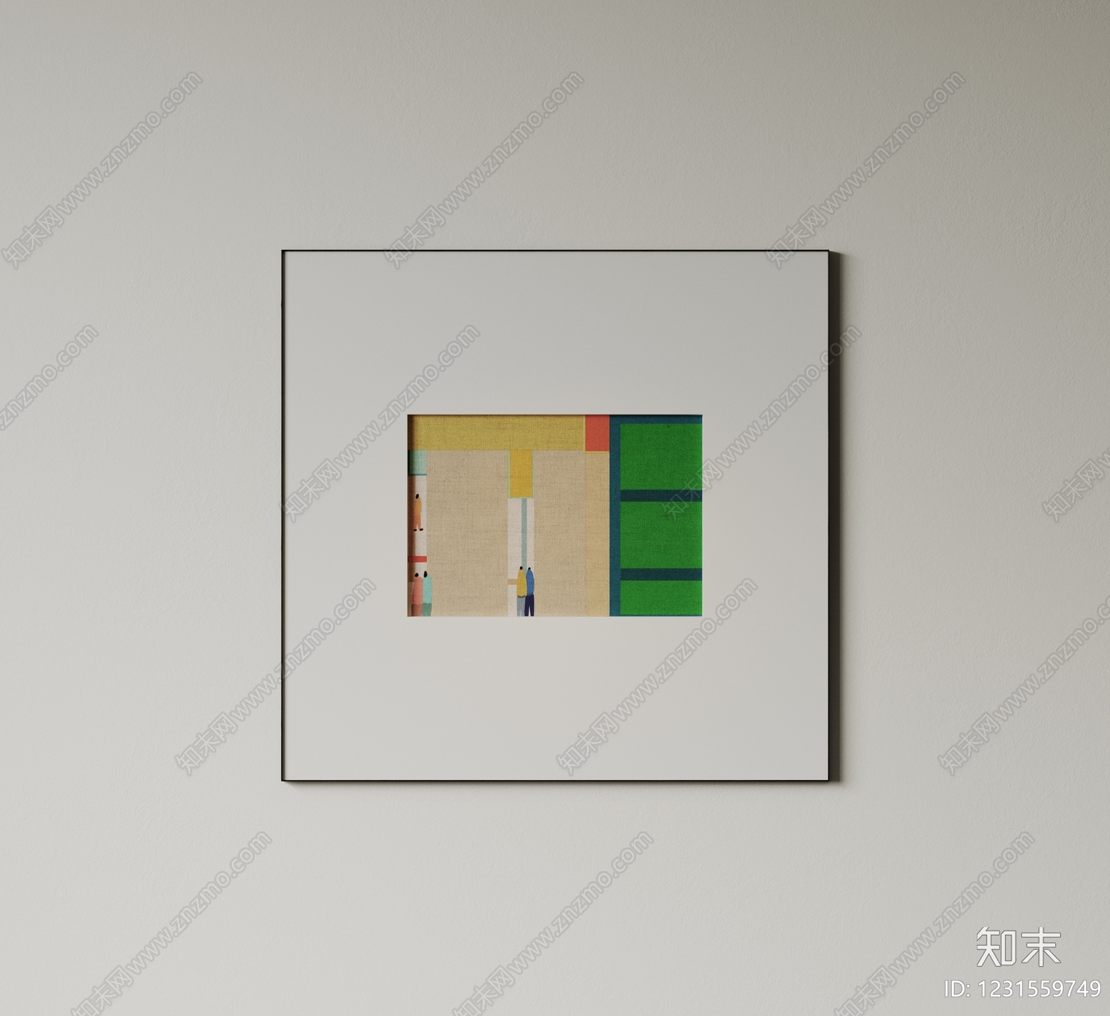 极简抽象挂画3D模型下载【ID:1231559749】