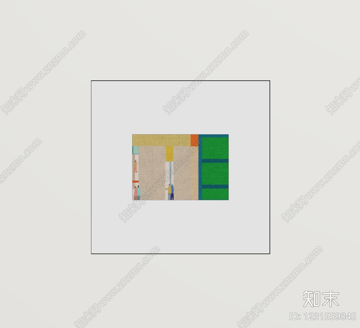 包豪斯抽象画SU模型下载【ID:1231559845】