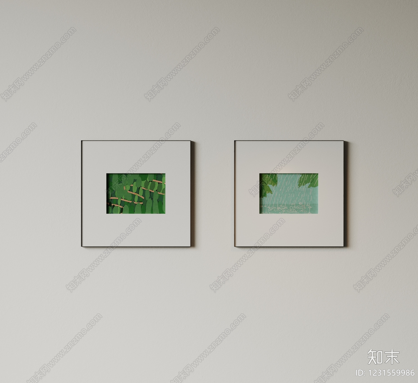 极简抽象挂画3D模型下载【ID:1231559986】