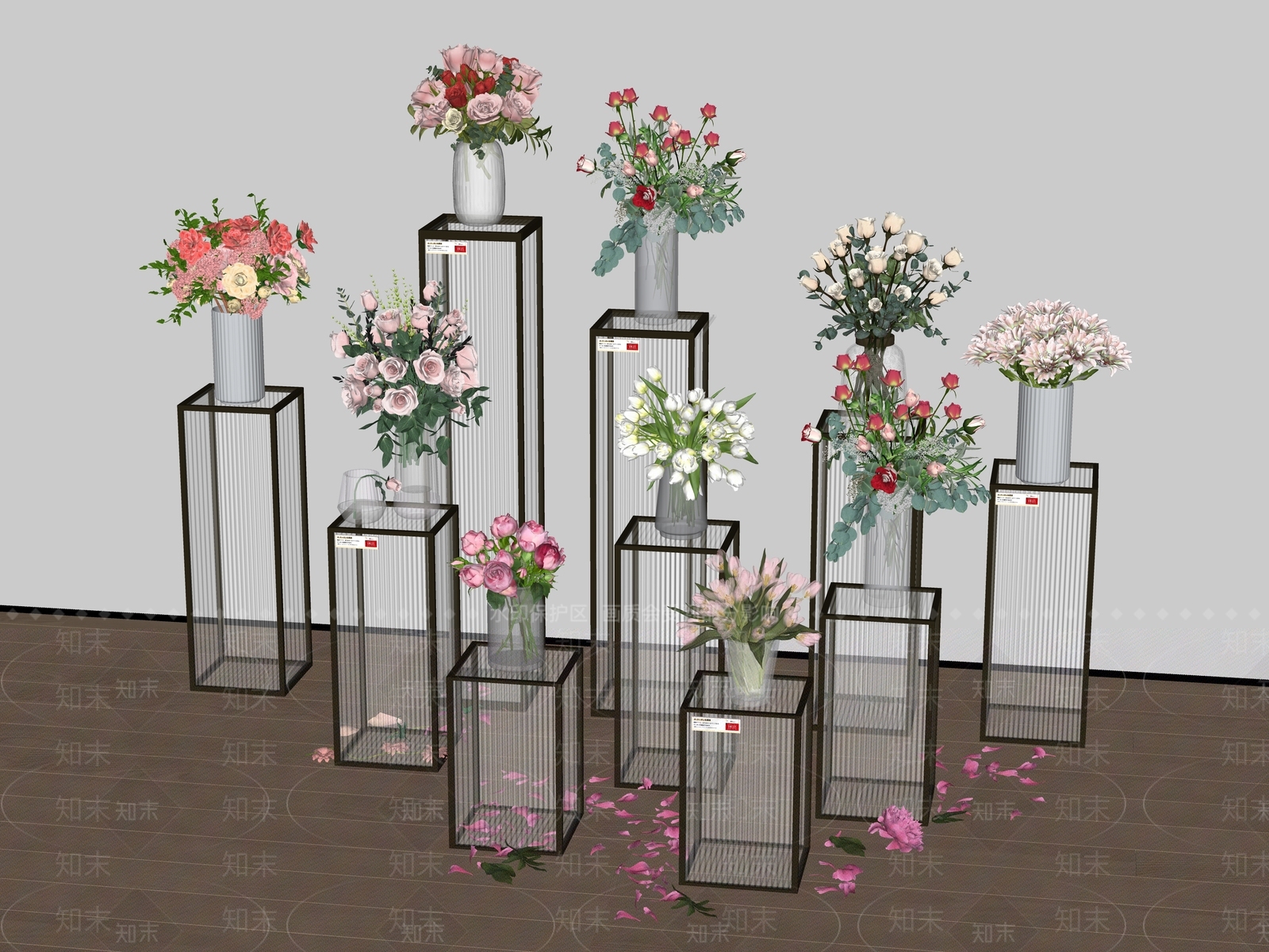 现代简约花艺SU模型下载【ID:1231567534】