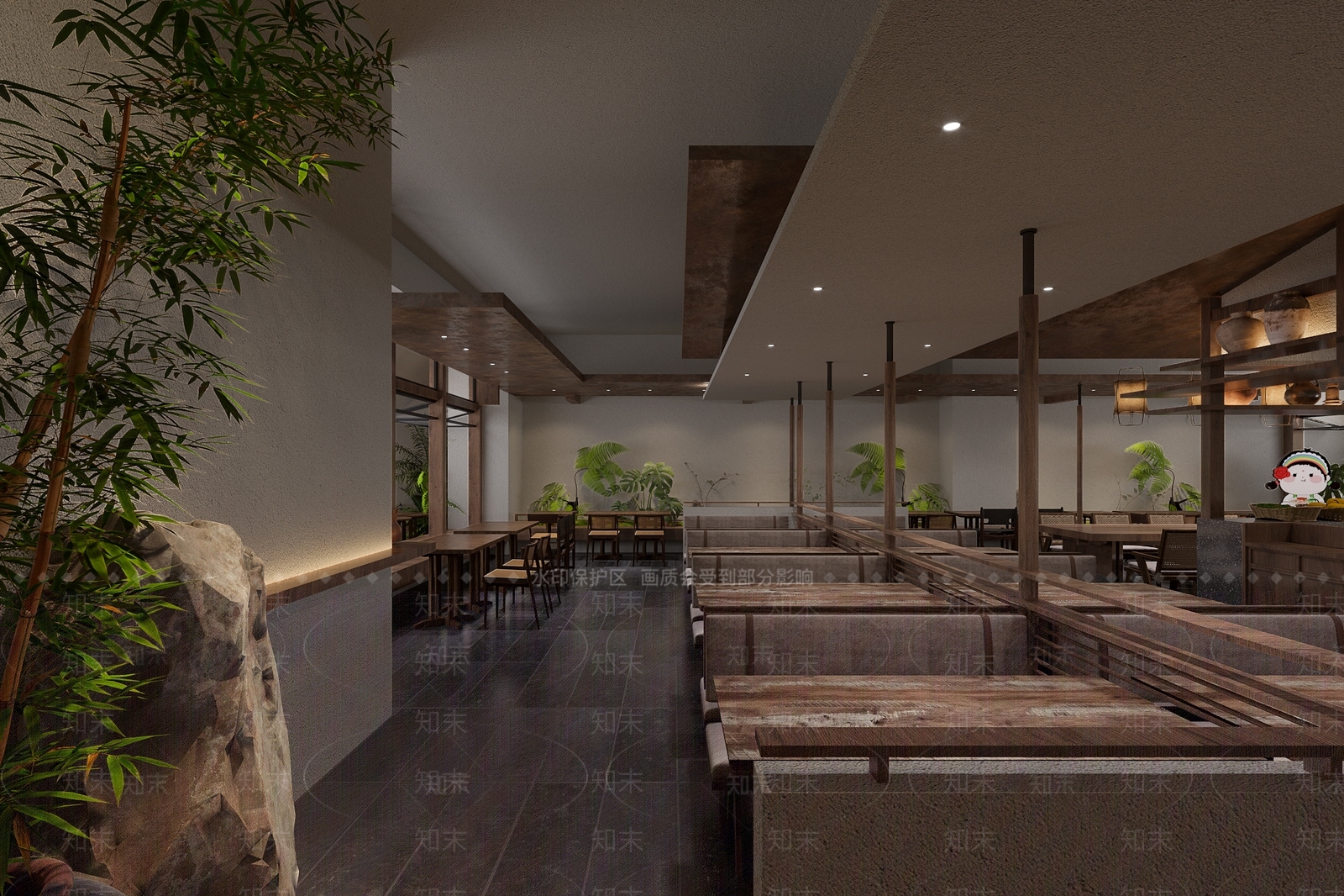 新中式中餐厅SU模型下载【ID:1231567752】