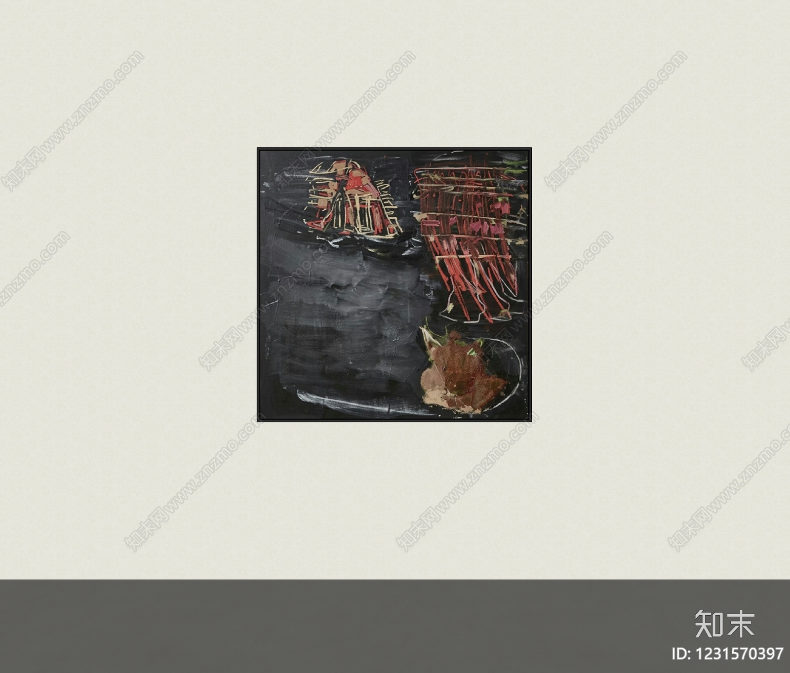 极简抽象画SU模型下载【ID:1231570397】
