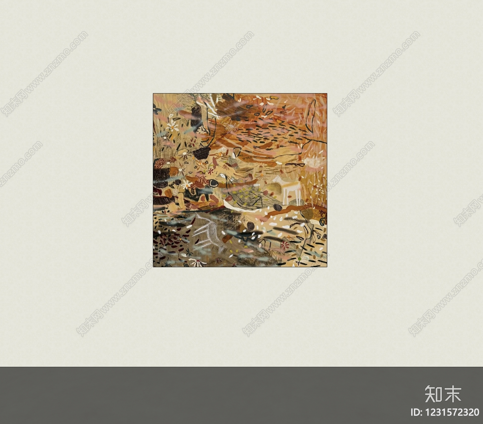 极简抽象画SU模型下载【ID:1231572320】