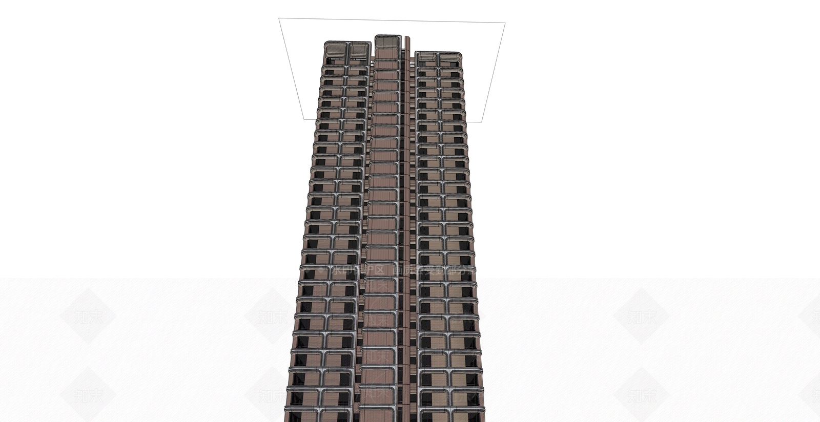 现代主义超高层住宅楼SU模型下载【ID:1231572748】