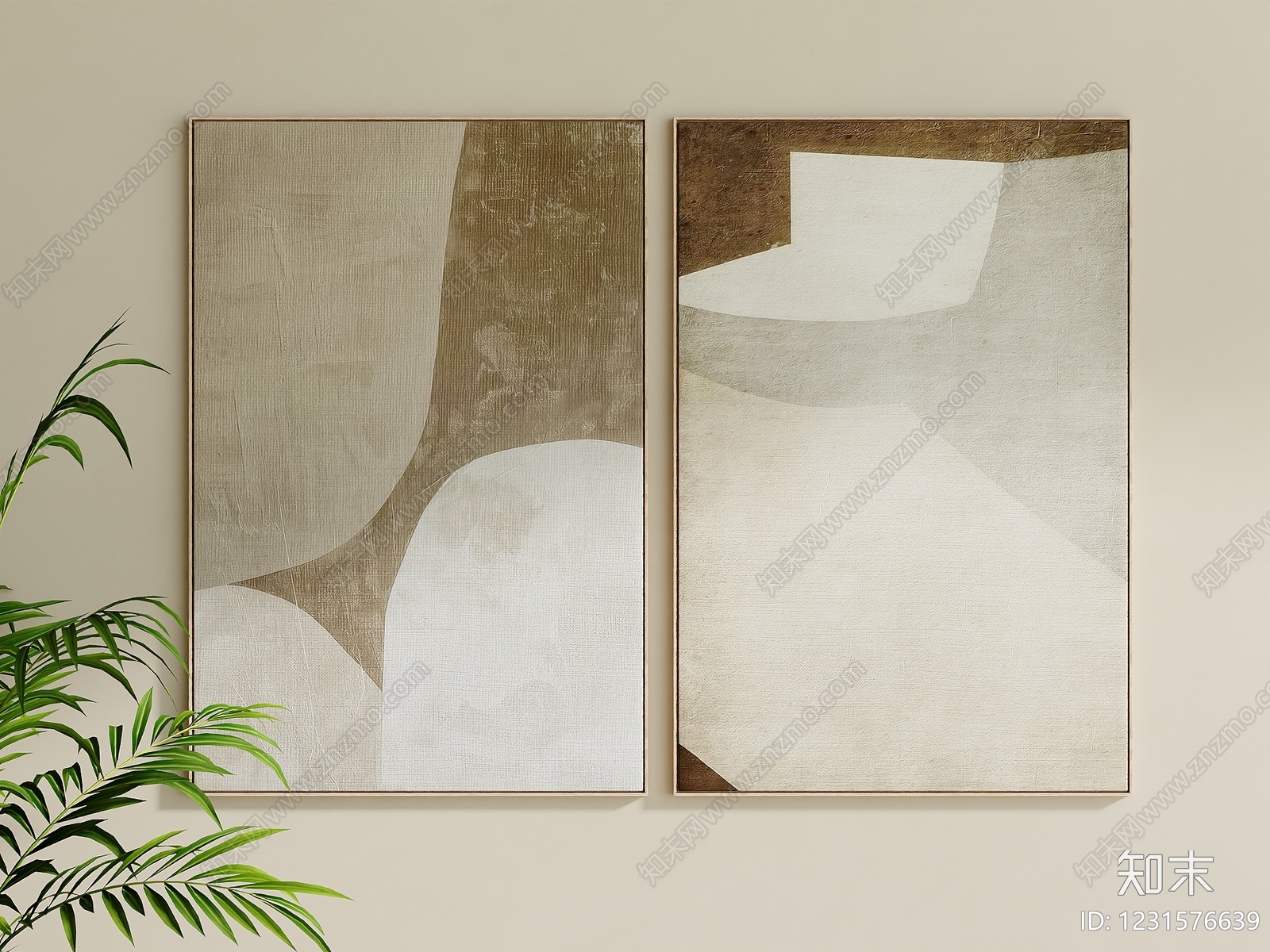 侘寂抽象挂画3D模型下载【ID:1231576639】