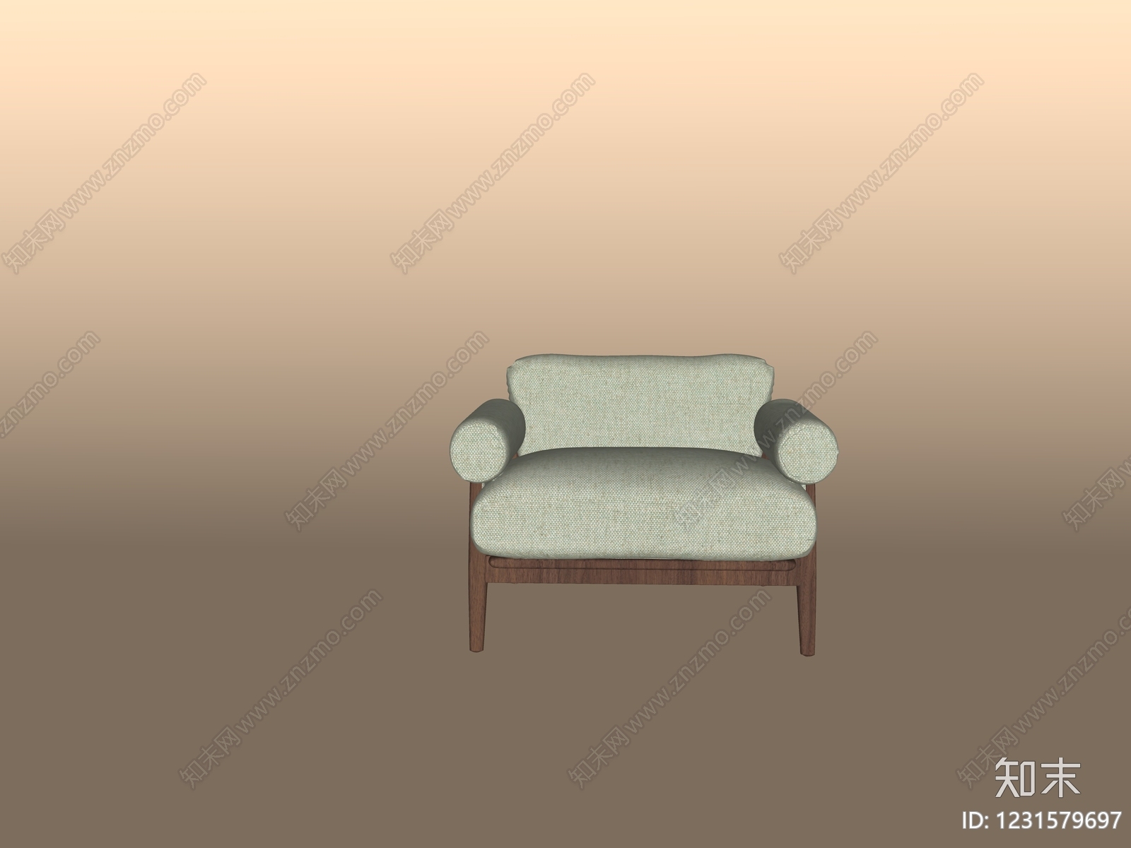 中古风单人沙发SU模型下载【ID:1231579697】