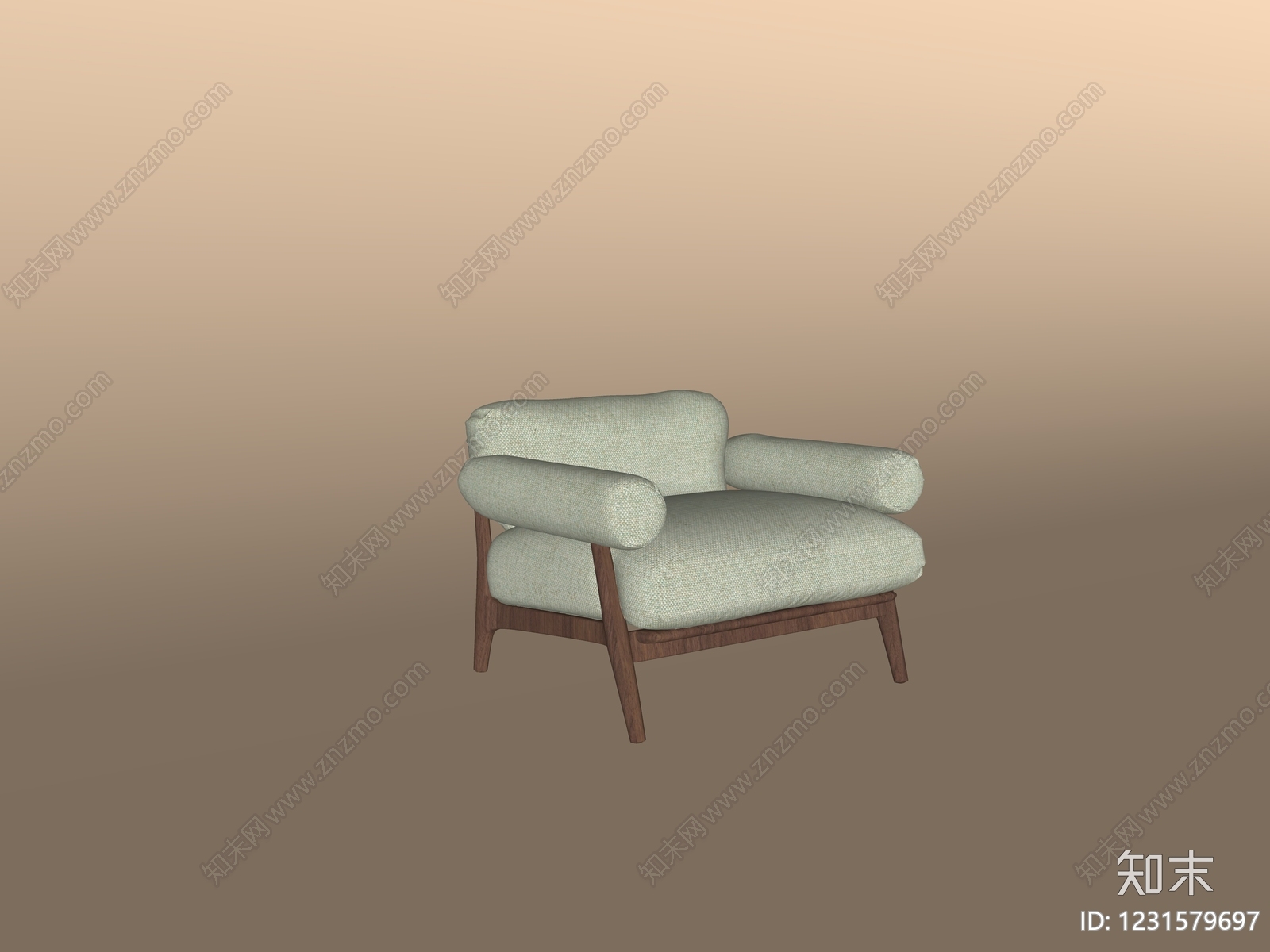 中古风单人沙发SU模型下载【ID:1231579697】