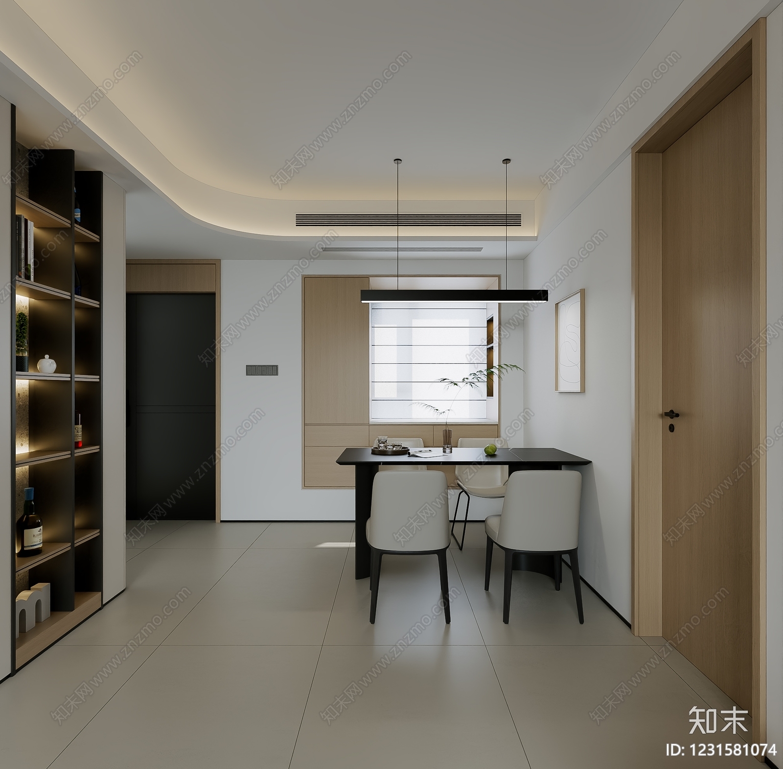 现代简约家居餐厅3D模型下载【ID:1231581074】