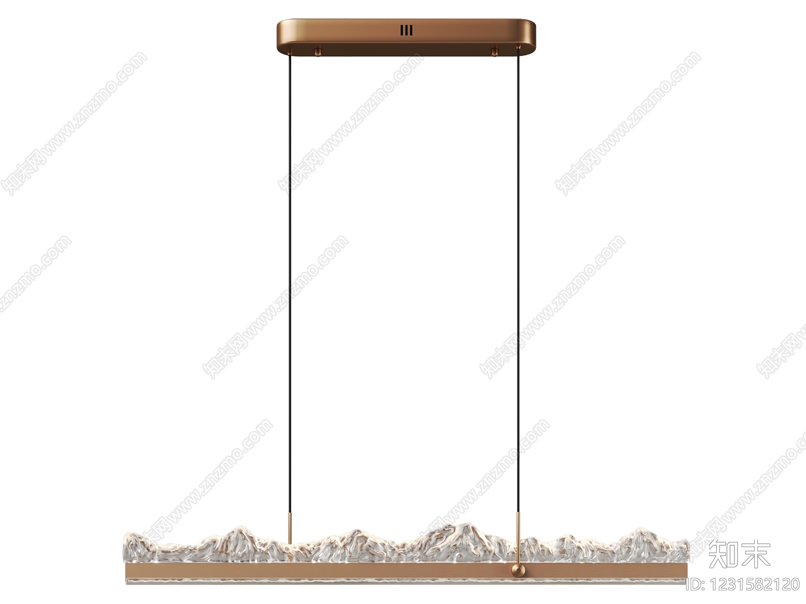新中式长条吊灯3D模型下载【ID:1231582120】