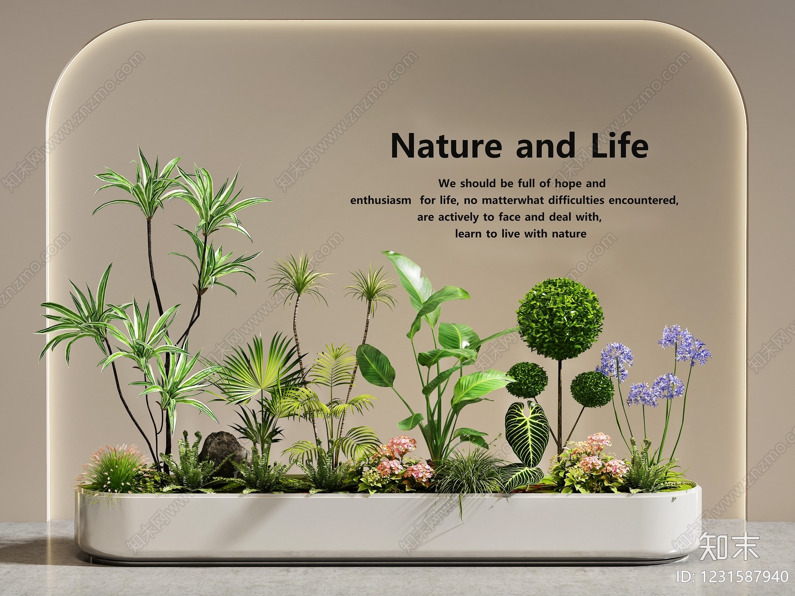 现代简约花境3D模型下载【ID:1231587940】