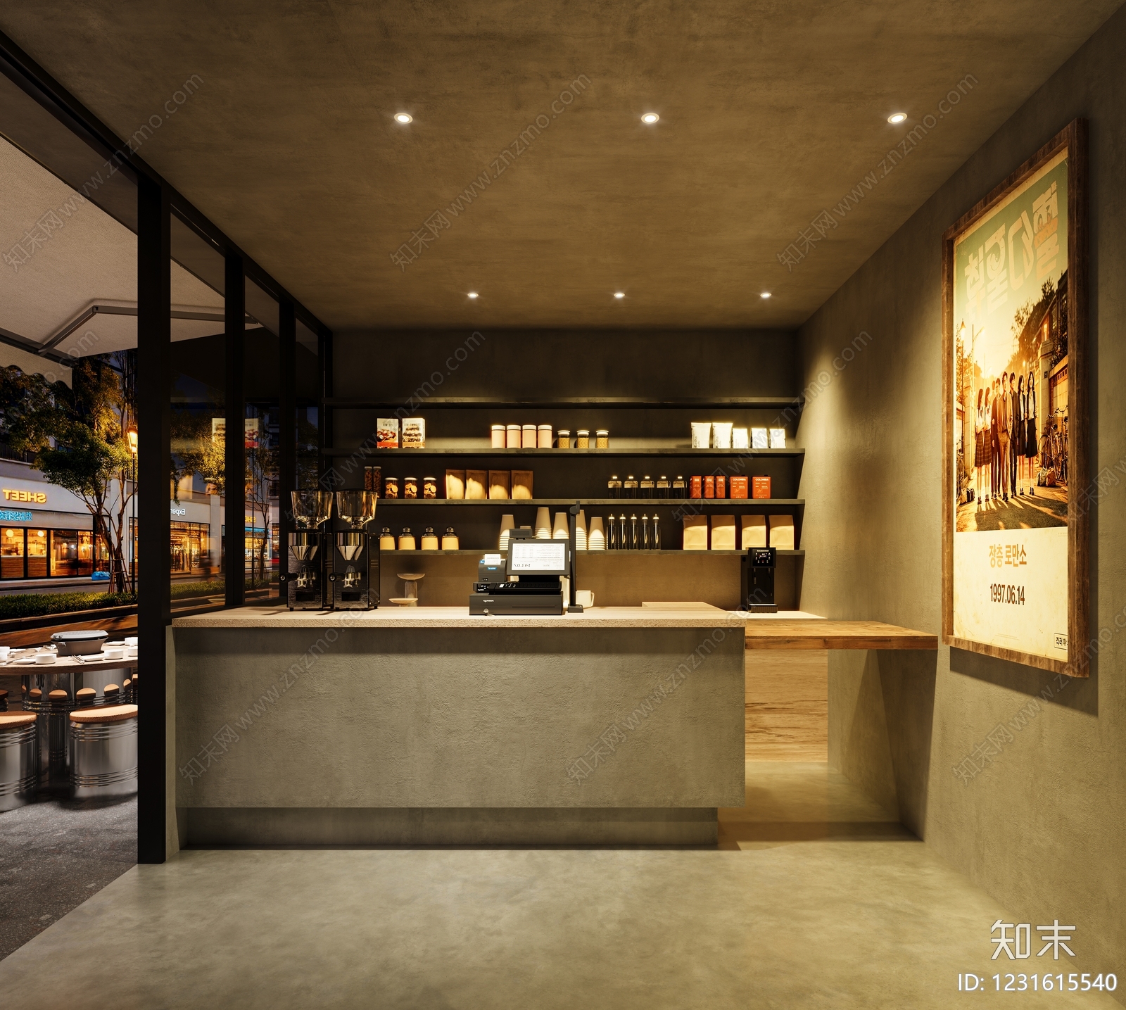 复古工业风烤肉店3D模型下载【ID:1231615540】